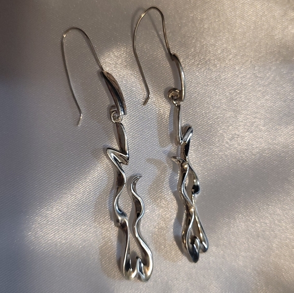 NWOT Funky Silver Earrings - Picture 2 of 3